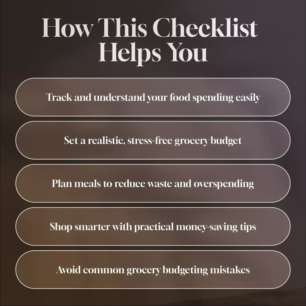 The Ultimate Grocery Budget Checklist: Save Smart, Shop Smarter | Digital Download for a Good Budget for Groceries, Meal Planning & Smart Shopping