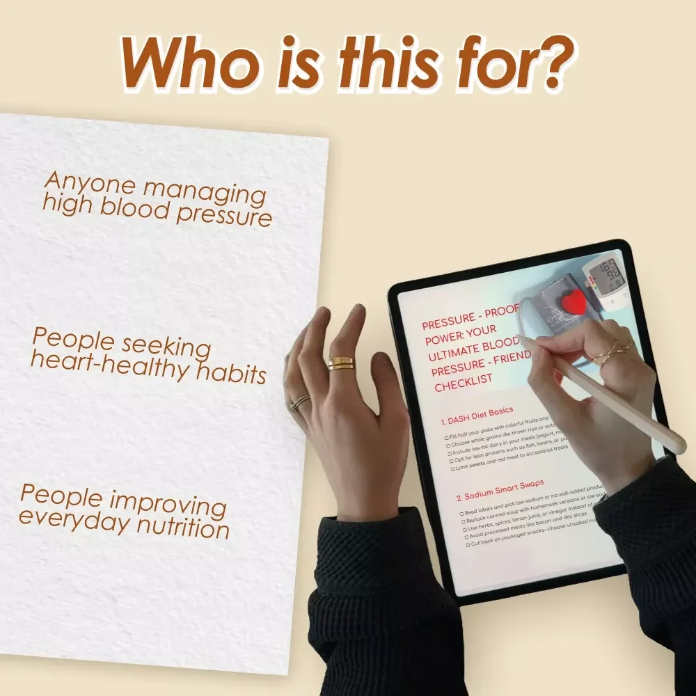 Pressure-Proof Power: Your Ultimate Blood Pressure-Friendly Checklist | Best Diet for High Blood Pressure | DASH Diet Guide | Digital Download