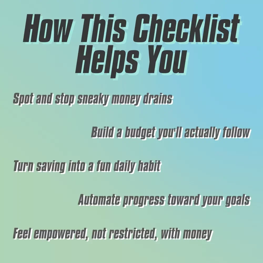 The Ultimate Money Keeper’s Checklist: Save Smarter, Not Harder | Budgeting Guide, Digital Download, How to Get Better at Saving Money
