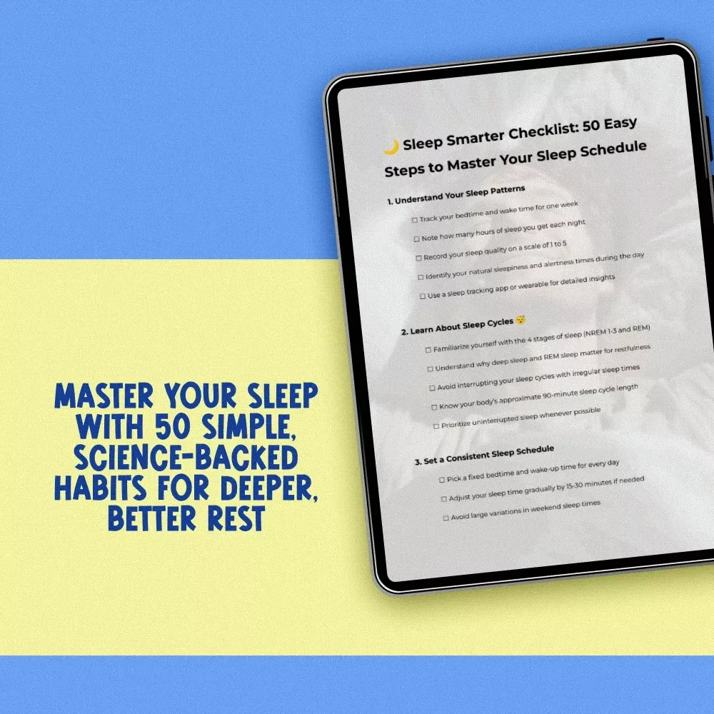 Sleep Smarter Checklist: 50 Easy Steps to Master Your Sleep Schedule | Improve Sleep, Digital Download, Better Bedtime Routine, Sleep Hygiene Guide