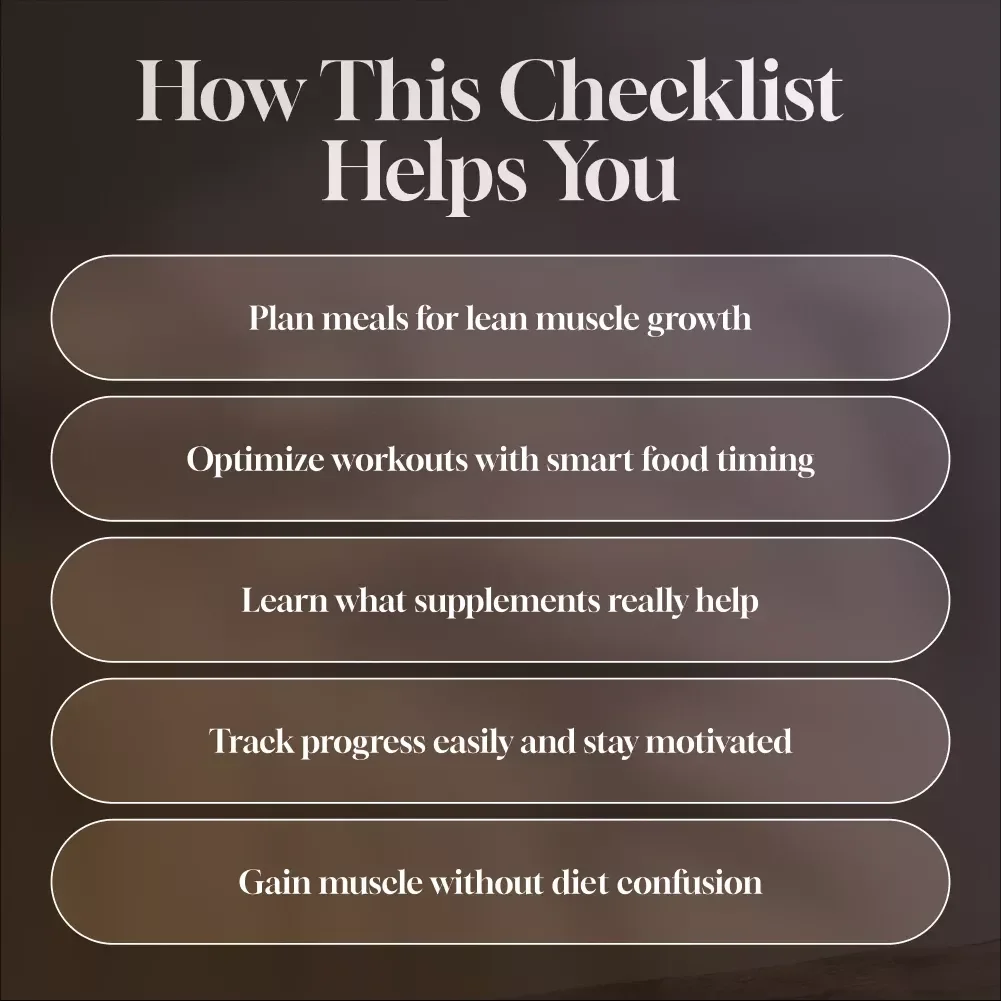 Muscle Gain Made Easy: Your Ultimate Checklist | Healthy Diet for Muscle Gain | Digital Fitness Download