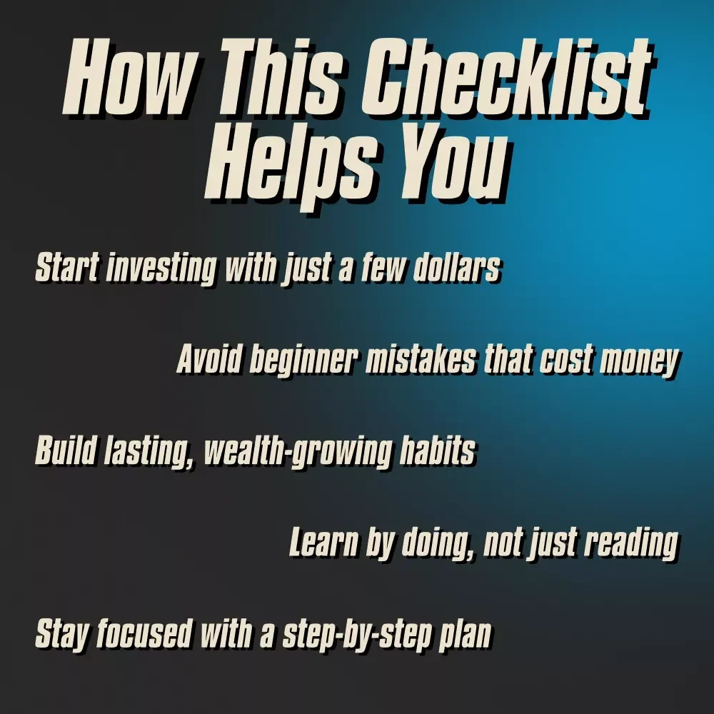 From Spare Change to Smart Investor: Your Beginner Stock Investing Checklist | How to Start Investing in Stocks With Little Money | Printable Digital Download