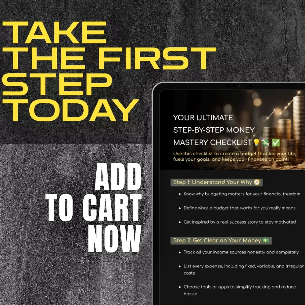Your Ultimate Step-by-Step Money Mastery Checklist | Digital Download for How to Make a Budget That Actually Works for You