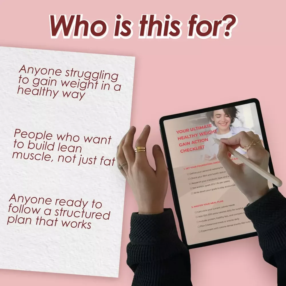 Your Ultimate Healthy Weight Gain Action Checklist – Printable Digital Download | How to Gain Weight Healthily PDF Guide