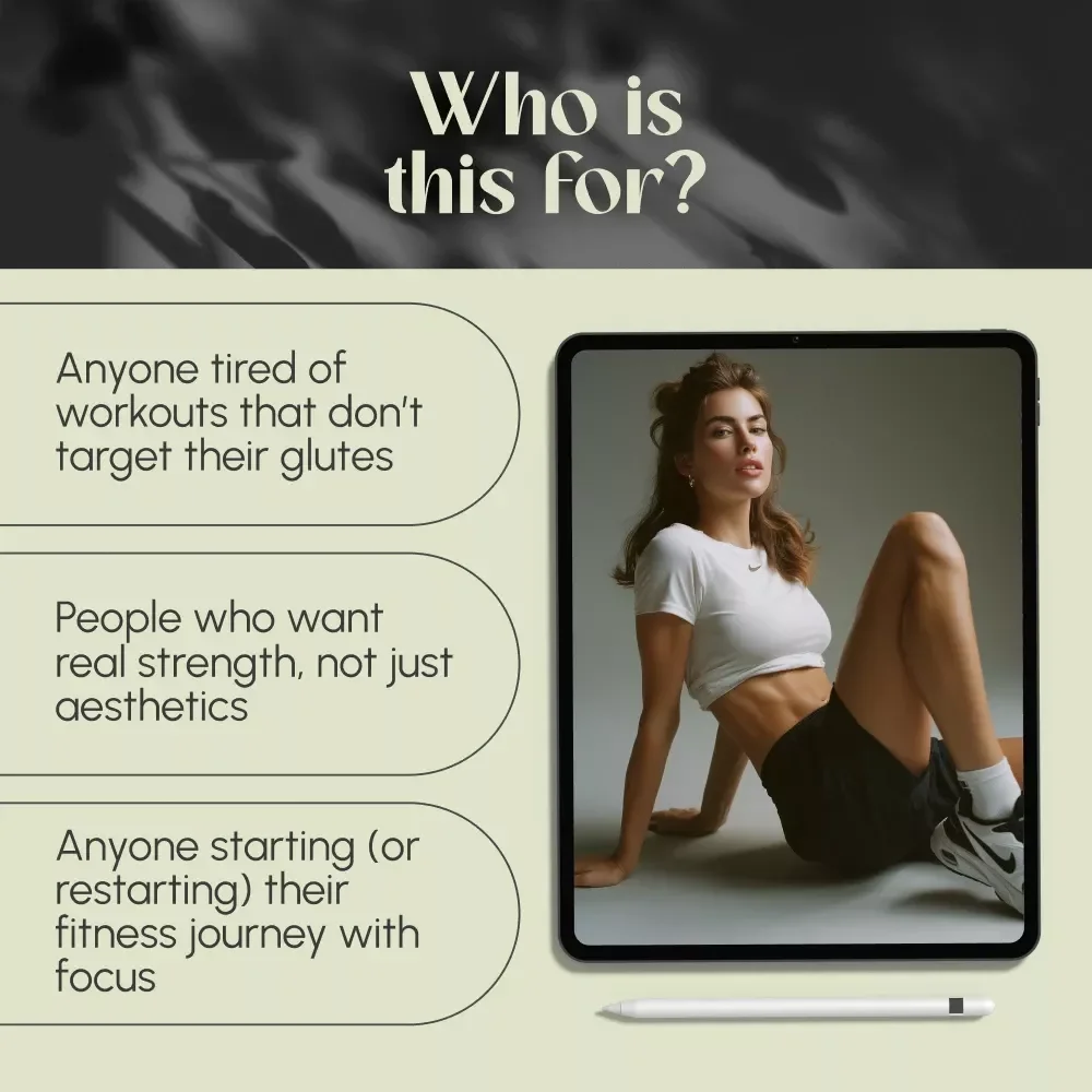 Booty Blueprint: Your No-Fuss Guide to Strong, Sculpted Glutes – Glute Workout Routine Checklist for Women, Fitness Printable Digital Download