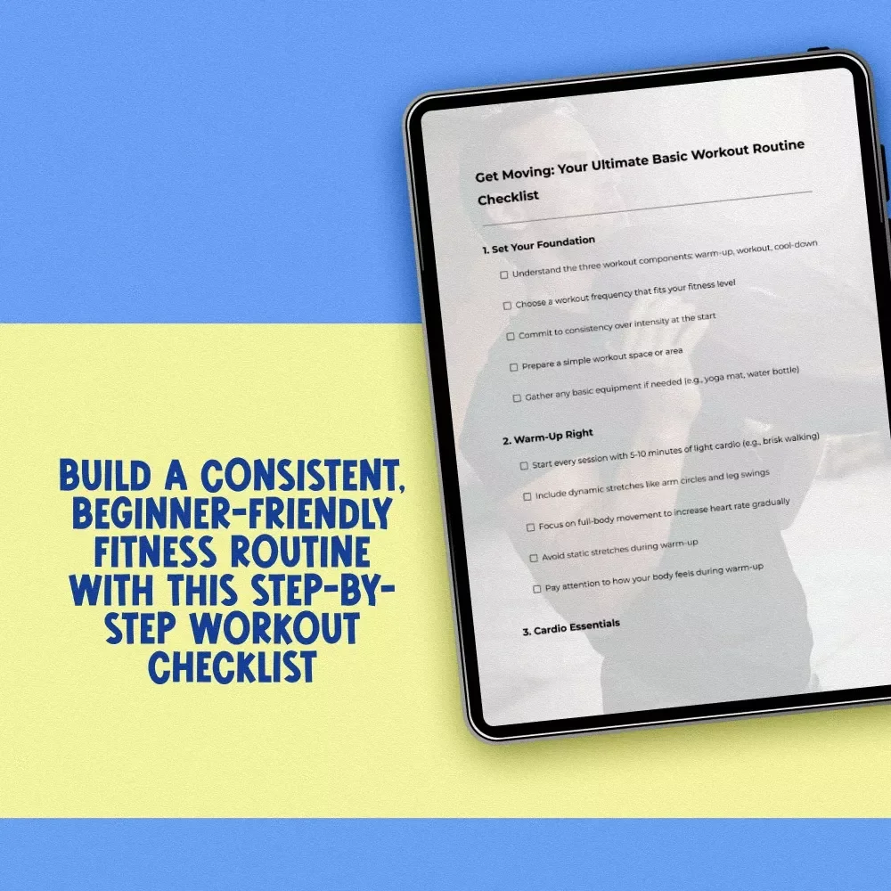 Get Moving: Your Ultimate Basic Workout Routine Checklist | Printable Fitness Tracker | Beginner Exercise Guide | Digital Download PDF