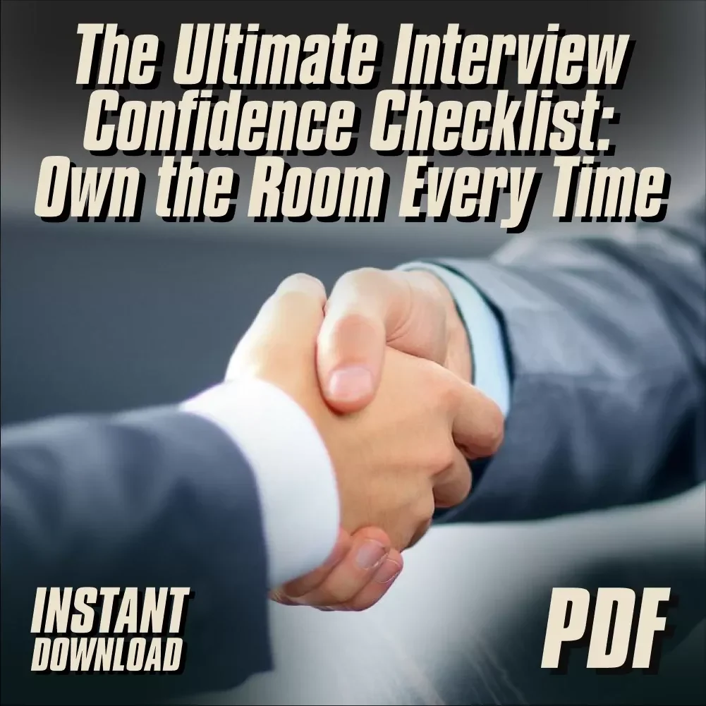 The Ultimate Interview Confidence Checklist: Own the Room Every Time | Digital Download for How to Be Confident for Interview Success