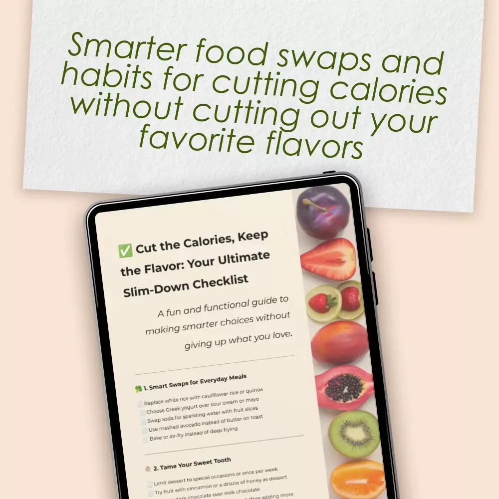 Cut the Calories, Keep the Flavor: Your Ultimate Slim-Down Checklist | How to Cut Calories Guide | Printable Healthy Eating Checklist | Instant Digital Download