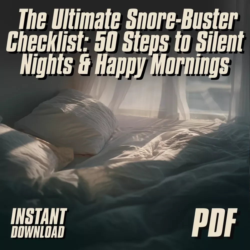 The Ultimate Snore-Buster Checklist: 50 Steps to Silent Nights & Happy Mornings | How to Avoid Snoring at Night | Instant Download Printable Guide