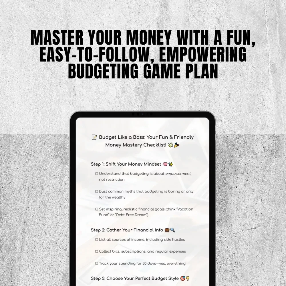Budget Like a Boss: Your Fun & Friendly Money Mastery Checklist | Digital Budgeting Guide | How to Make a Budget Plan Printable