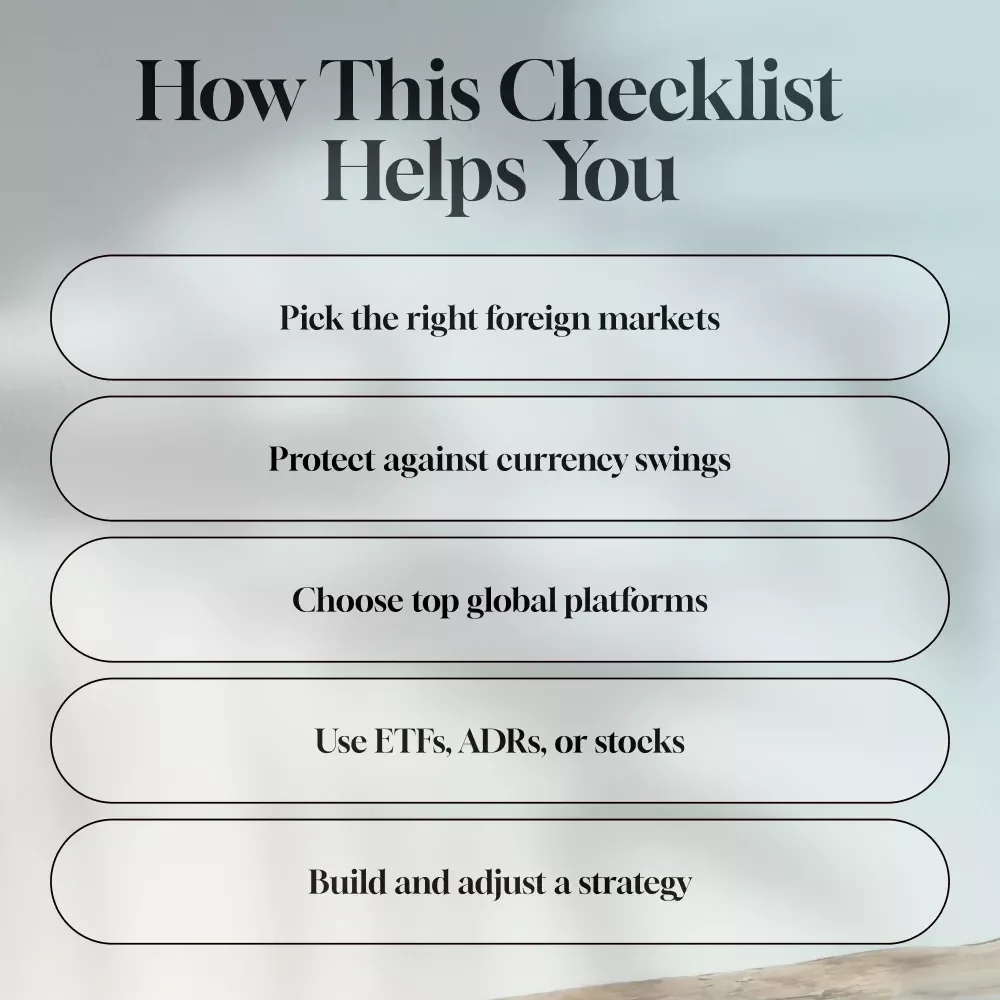 Passport to Profits: Your Global Investing Launch List | Digital Checklist for How to Invest in Foreign Share Market