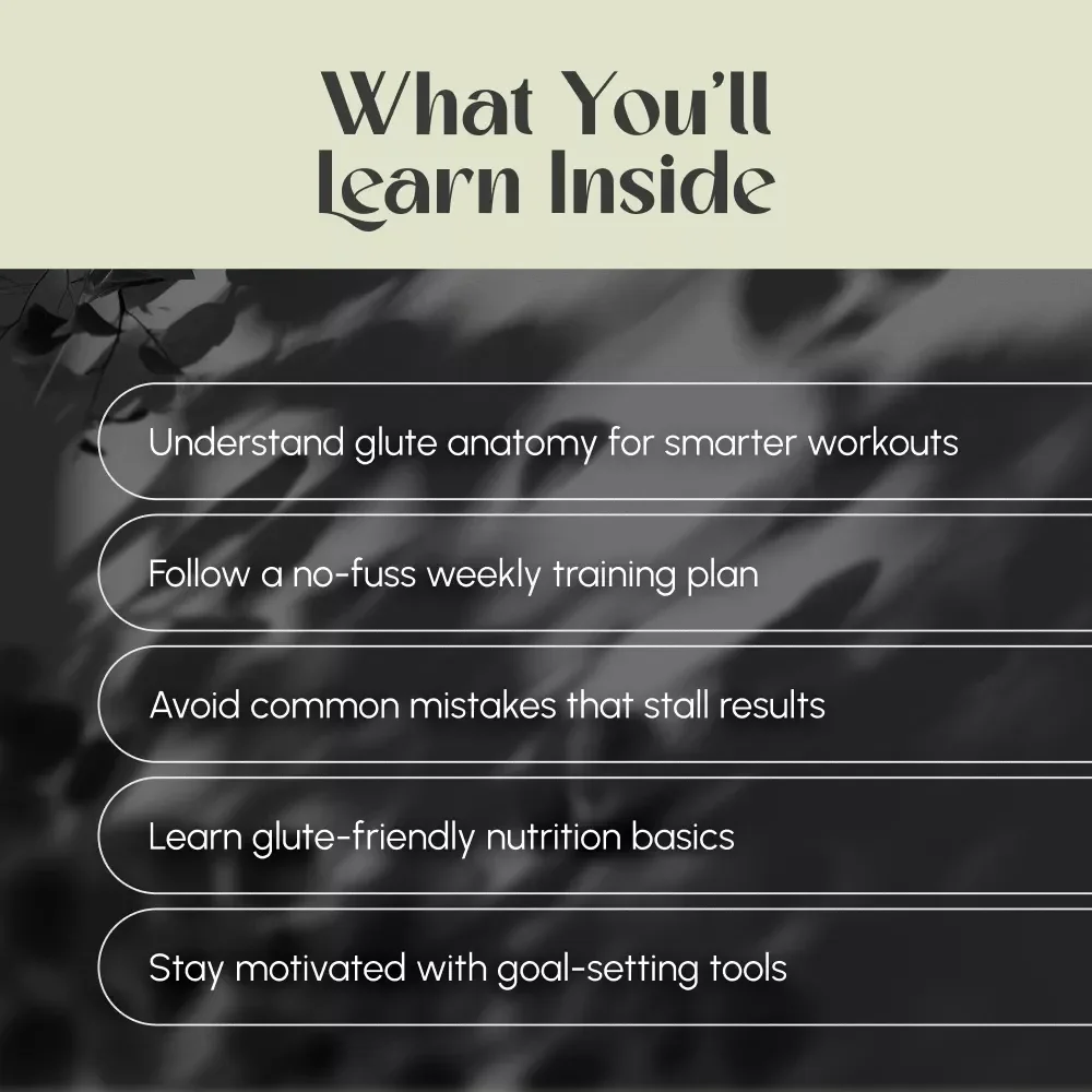Booty Blueprint: Your No-Fuss Guide to Strong, Sculpted Glutes – Glute Workout Routine Checklist for Women, Fitness Printable Digital Download