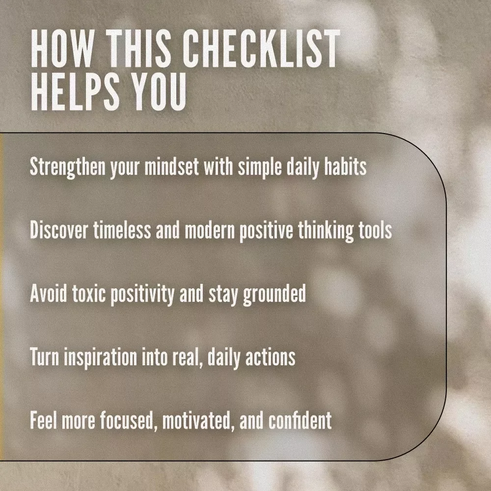 The Positive Thinking Book Boost: Your Action Checklist – Printable Digital Download | Top Books on Positive Thinking | Mindset Growth Tool