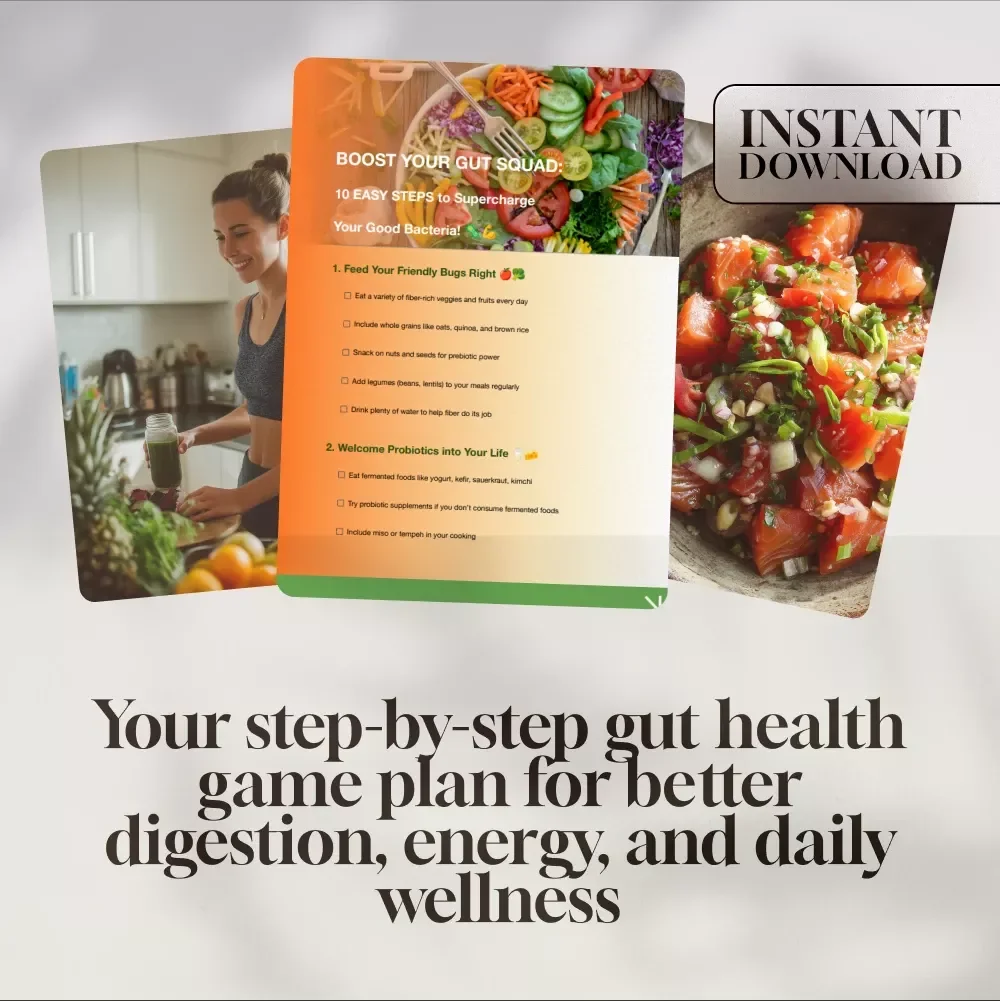 Boost Your Gut Squad: 10 Easy Steps to Supercharge Your Good Bacteria! | Gut Health Checklist | How to Get Healthy Bacteria in Your Gut | Digital Download PDF