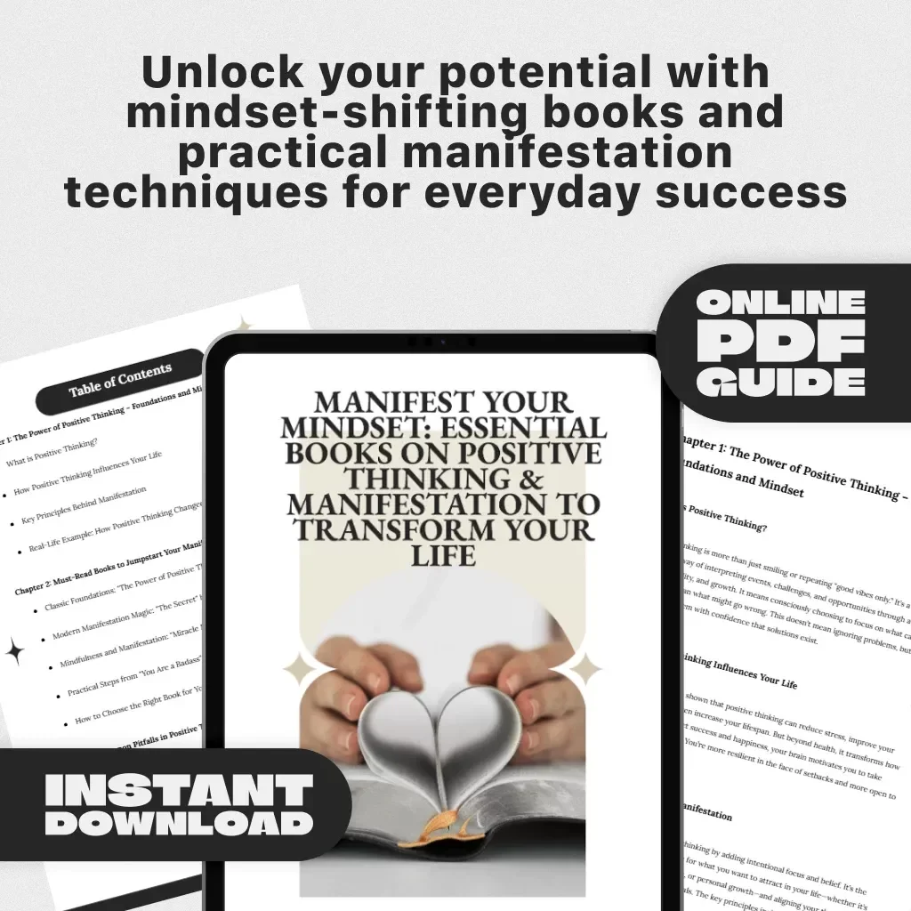 Manifest Your Mindset: Essential Books on Positive Thinking & Manifestation to Transform Your Life – Self-Help Guide | Digital Download | Books on Positive Thinking and Manifestation