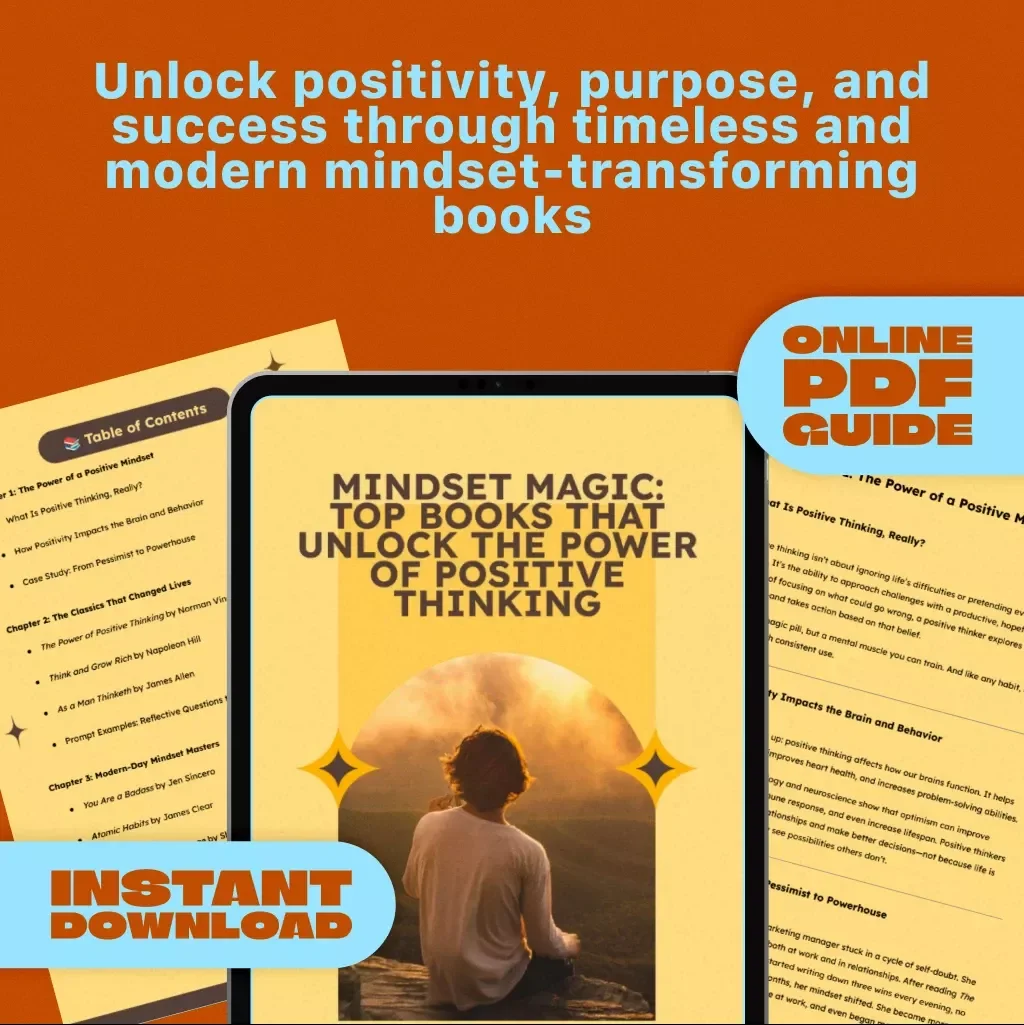 Mindset Magic: Top Books That Unlock the Power of Positive Thinking | Guide to the Best Positive Thinking Books | Digital Download