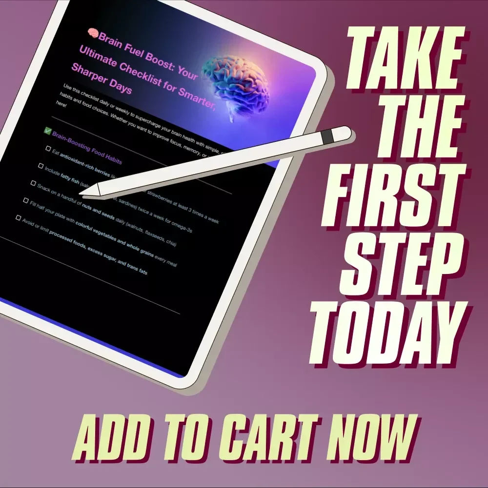 Brain Fuel Boost: Your Ultimate Checklist for Smarter, Sharper Days | Brain Health Food Guide | Digital Download for Eating Food Good for Brain