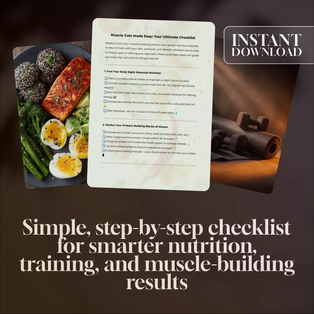 Muscle Gain Made Easy: Your Ultimate Checklist | Healthy Diet for Muscle Gain | Digital Fitness Download