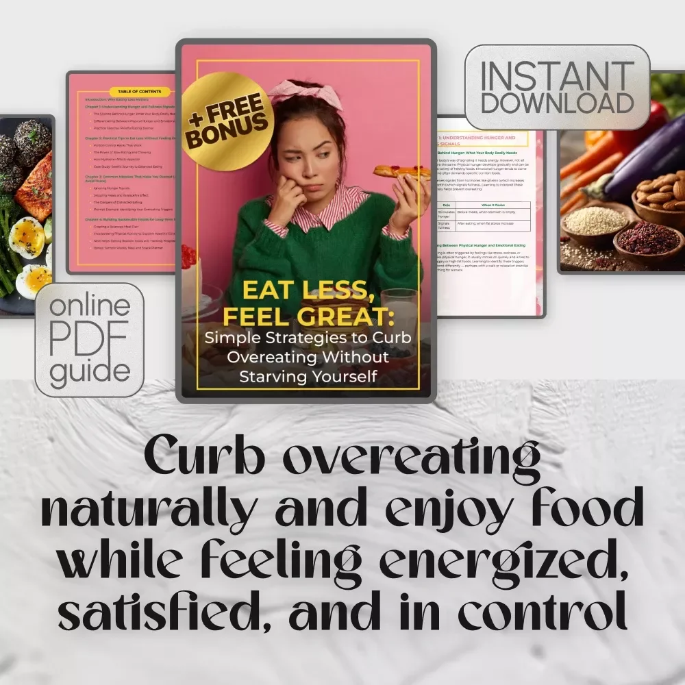 Eat Less, Feel Great: Simple Strategies to Curb Overeating Without Starving Yourself – Digital Guide on How to Eat Less, Mindful Eating Tips & Portion Control Tools
