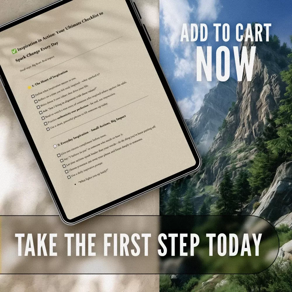 Inspiration in Action: Your Ultimate Checklist to Spark Change Every Day | Digital Download Checklist | How Do You Inspire People Guide