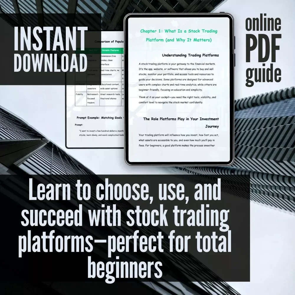 Jumpstart Your Journey: A Beginner’s Guide to Stock Trading Platforms | Stock Trading Platforms for Beginners | Digital Download eBook for New Traders