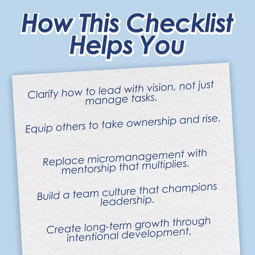 The Leader of Leaders Checklist | How to Be a Leader of Leaders | Digital Download Leadership Checklist for Mentoring, Empowering, and Developing Leaders