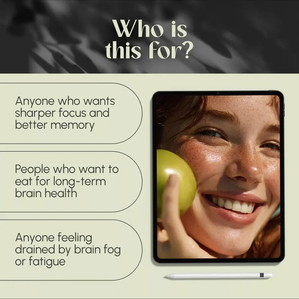 Brain Fuel: Eat Smart, Think Sharper – Food Good for Brain Guide, Brain Nutrition Checklist, Cognitive Boost eBook, Digital Download PDF