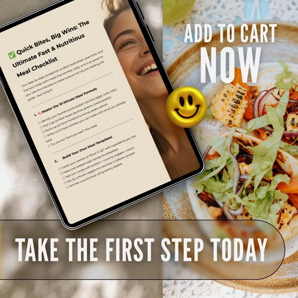 Quick Bites, Big Wins: The Ultimate Fast & Nutritious Meal Checklist | Quick Nutritious Meals Guide for Busy People | Digital Download Meal Prep Planner