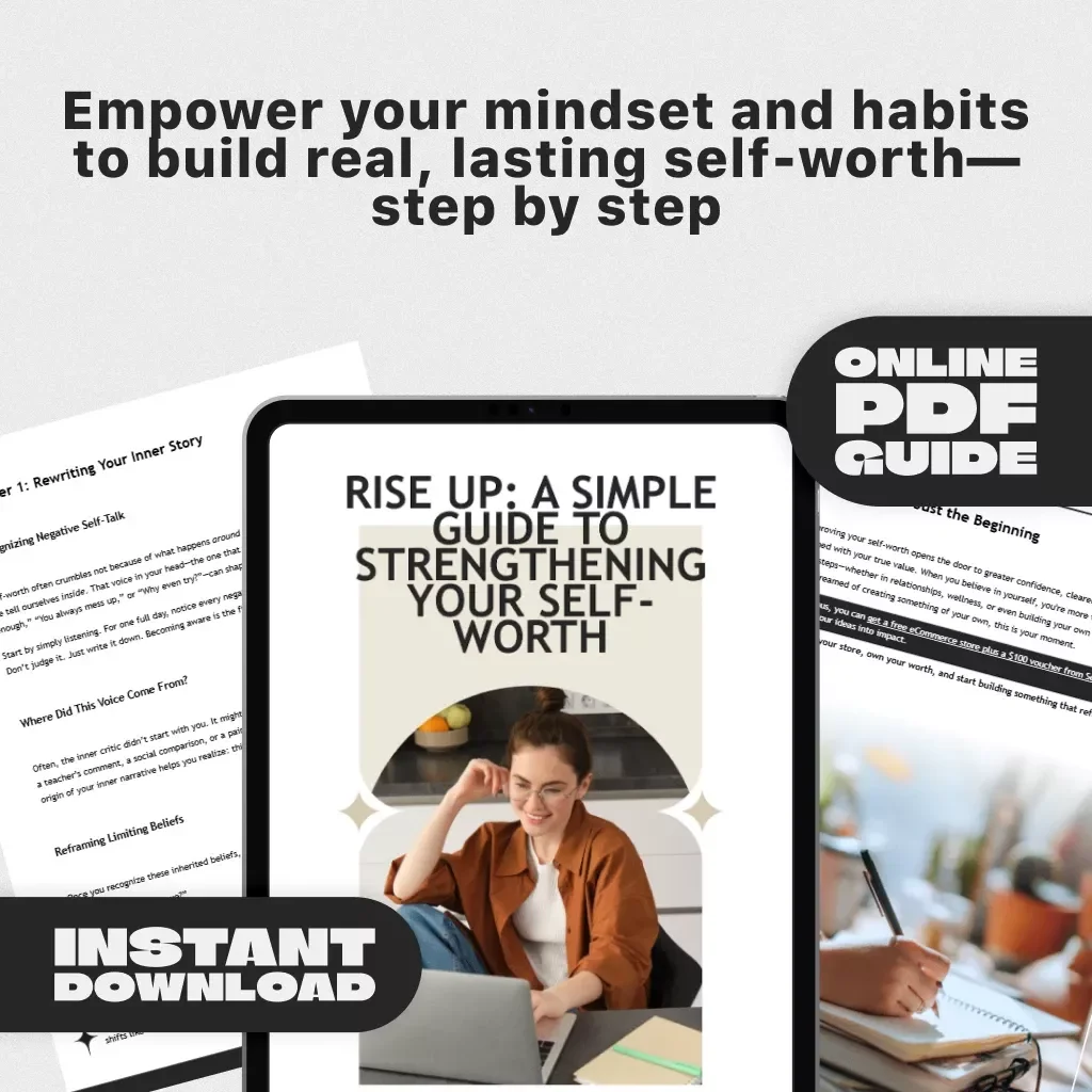 Rise Up: A Simple Guide to Strengthening Your Self-Worth | Ways to Improve Self Worth Guide | Digital Self-Worth Workbook PDF