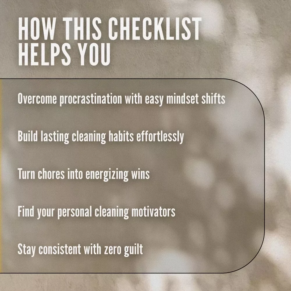 Spark the Sweep: Your Fun & Easy Motivation Checklist – Digital Download for How to Get Motivated to Clean, Boost Energy, and Build a Cleaning Routine