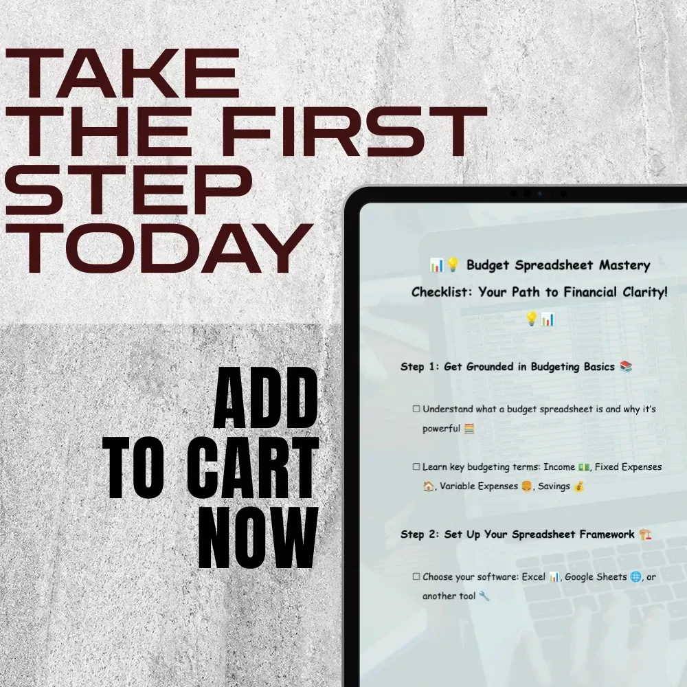 Budget Spreadsheet Mastery Checklist: Your Path to Financial Clarity | How to Create a Budget Spreadsheet | Printable & Digital Finance Planner