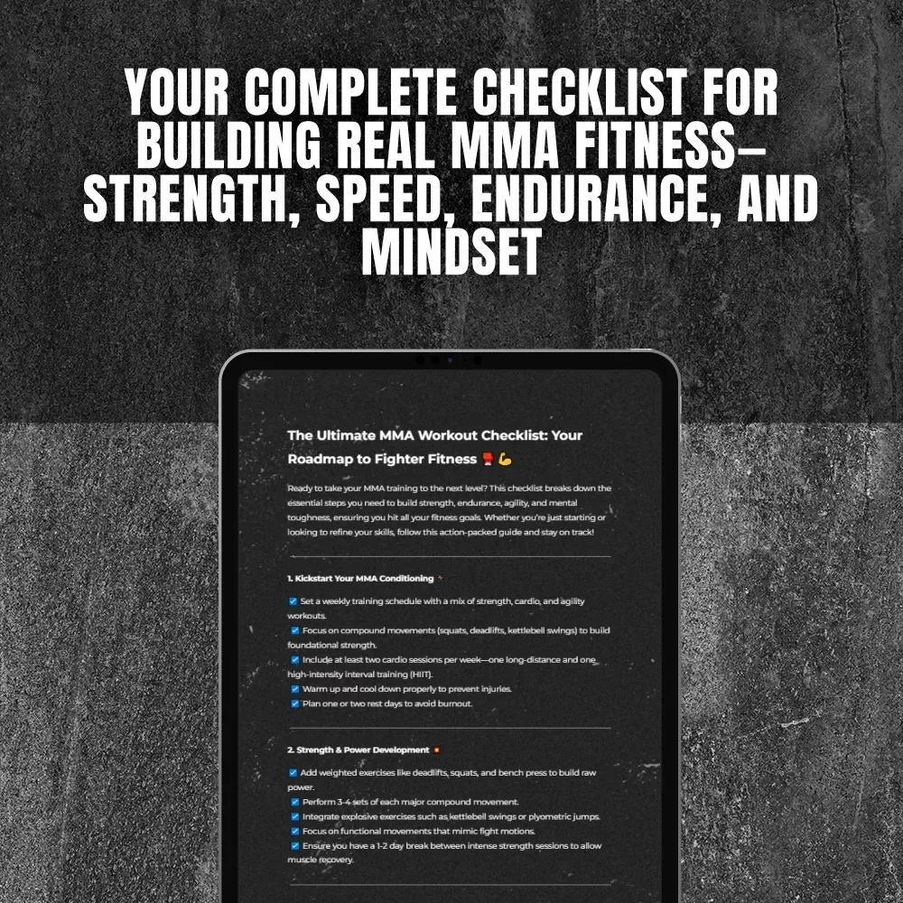 The Ultimate MMA Workout Checklist: Your Roadmap to Fighter Fitness | MMA Workout Routine Printable, Digital Training Planner, Fitness Guide PDF