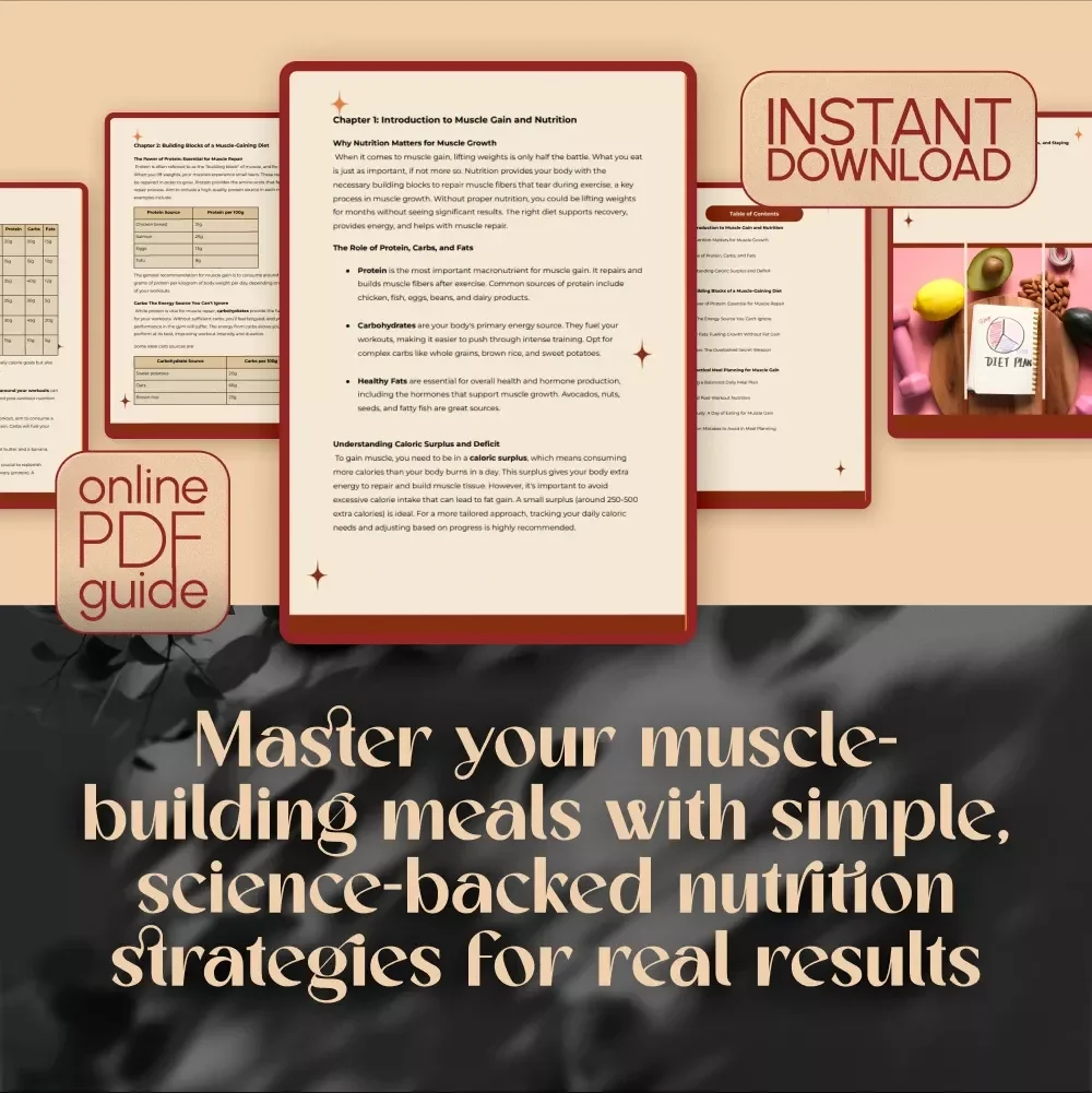 Muscle Fuel: The Ultimate Guide to a Healthy Diet for Muscle Gain | High-Protein Meal Plans & Nutrition Tips for Muscle Growth