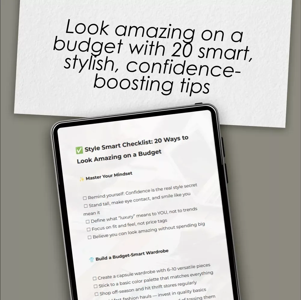 Style Smart Checklist: 20 Ways to Look Amazing on a Budget