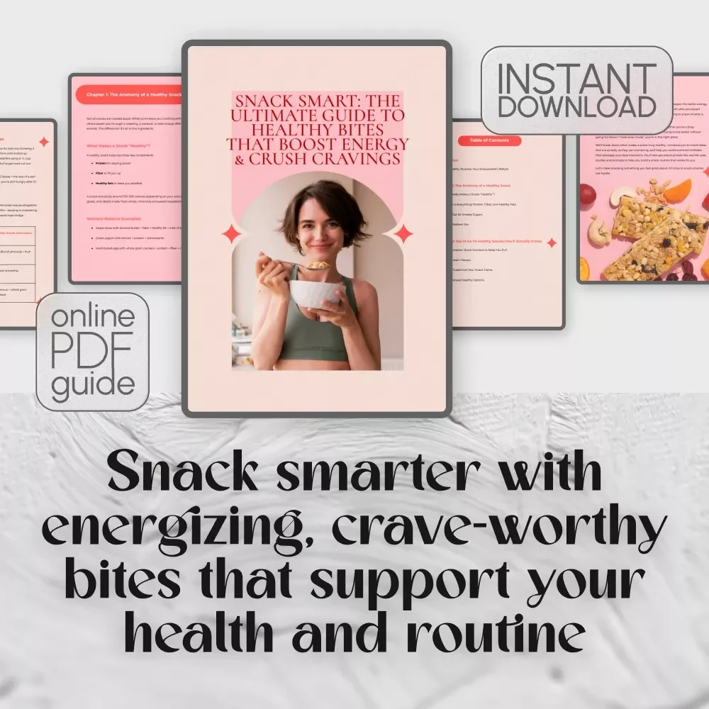 Snack Smart: The Ultimate Guide to Healthy Bites That Boost Energy & Crush Cravings – Healthy Snack List for Energy, Craving Control, and Smarter Eating | Digital Download Guide, eBook, PDF