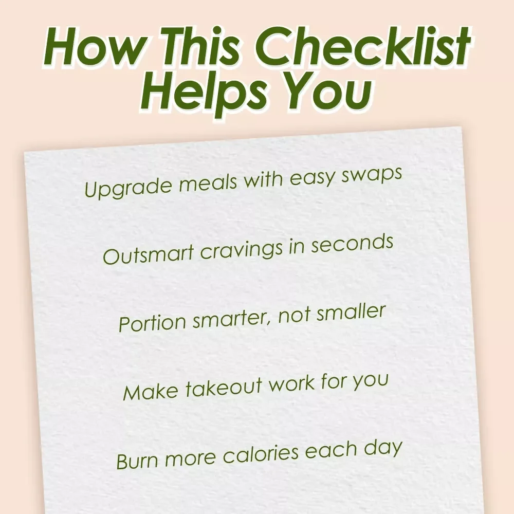 Cut the Calories, Keep the Flavor: Your Ultimate Slim-Down Checklist | How to Cut Calories Guide | Printable Healthy Eating Checklist | Instant Digital Download