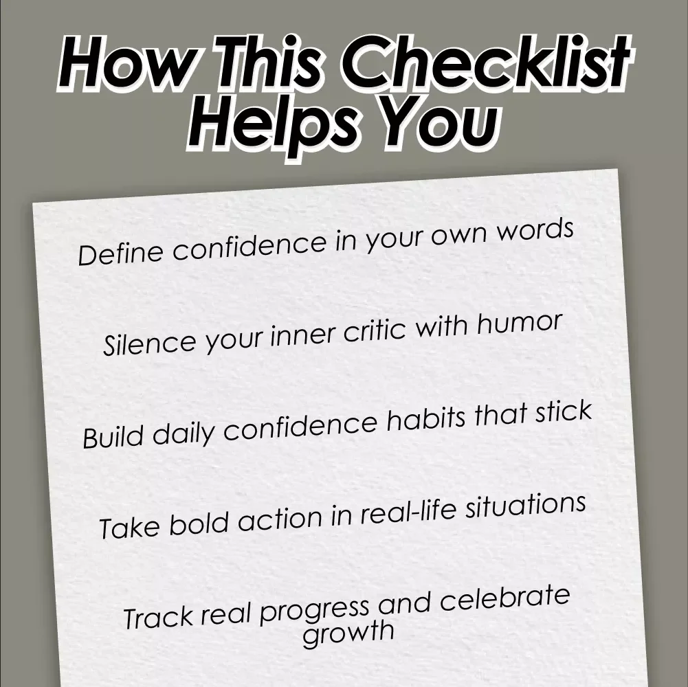 The Confidence Kickstart Checklist: 15 Bold Moves to Believe in Yourself | Digital Download for Ways to Increase Confidence, Self-Belief & Personal Growth