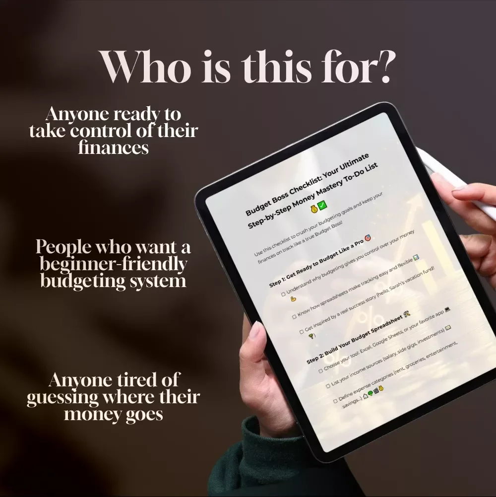 Budget Boss Checklist: Your Ultimate Step-by-Step Money Mastery To-Do List | How to Set Up a Budget Spreadsheet | Printable + Digital Download