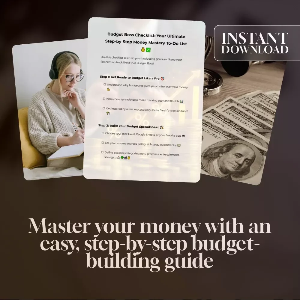 Budget Boss Checklist: Your Ultimate Step-by-Step Money Mastery To-Do List | How to Set Up a Budget Spreadsheet | Printable + Digital Download