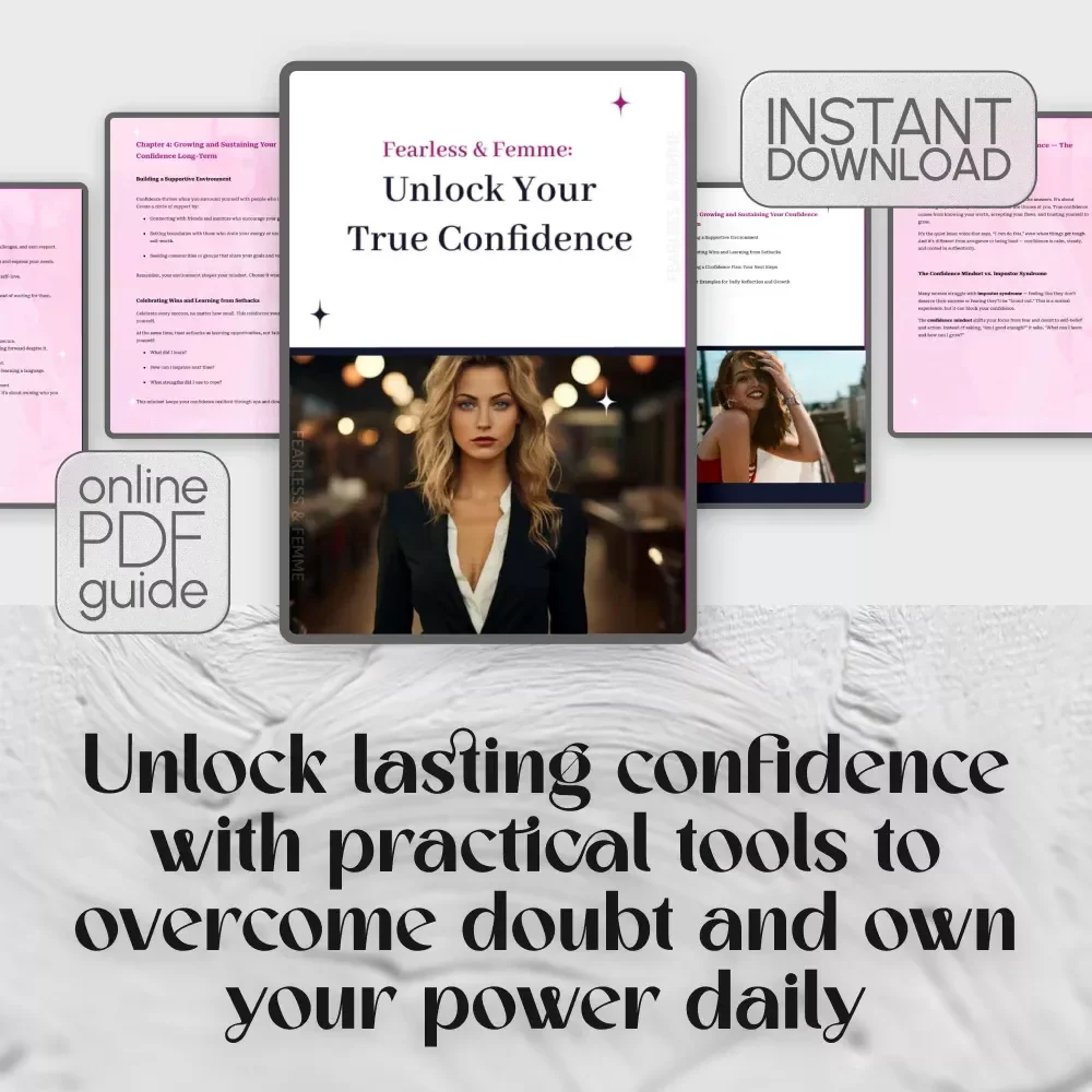 Fearless & Femme: Unlock Your True Confidence | How to Be a Confident Woman Guide | Self-Esteem Workbook for Women PDF Download