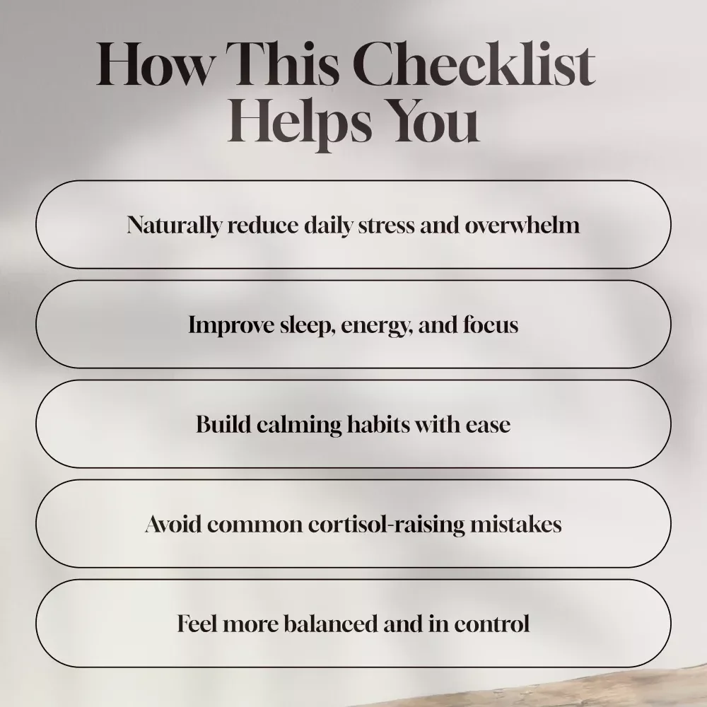 The Ultimate Cortisol Calm-Down Checklist: 50 Steps to Take Back Your Peace | Cortisol Reduction Guide, Stress Relief Digital Download, Calm Checklist