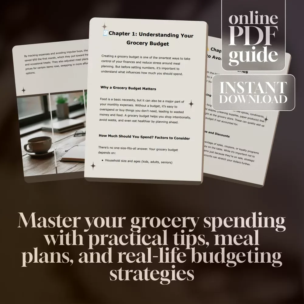 Smart Spending: How to Set a Good Grocery Budget That Works for You | Budget Grocery Shopping Guide | Digital Download for Meal Planning, Money-Saving Tips & Family Grocery Planning