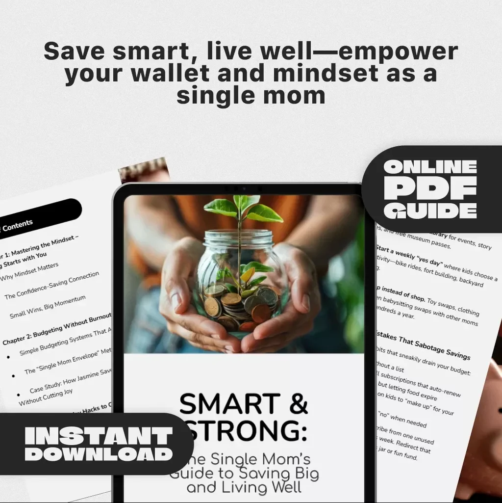 Smart & Strong: The Single Mom’s Guide to Saving Big and Living Well | Budgeting Guide, Digital Download for Single Moms | How to Save Money as a Single Mom