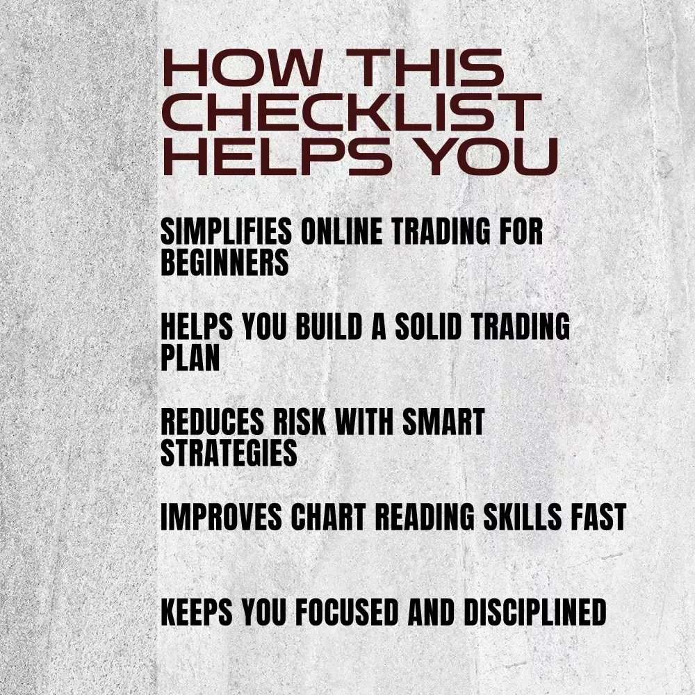 Your Ultimate Beginner’s Trading Checklist: Step Into the Market with Confidence | Digital Download for Online Trading for Beginners, Printable PDF, Trading Plan Template