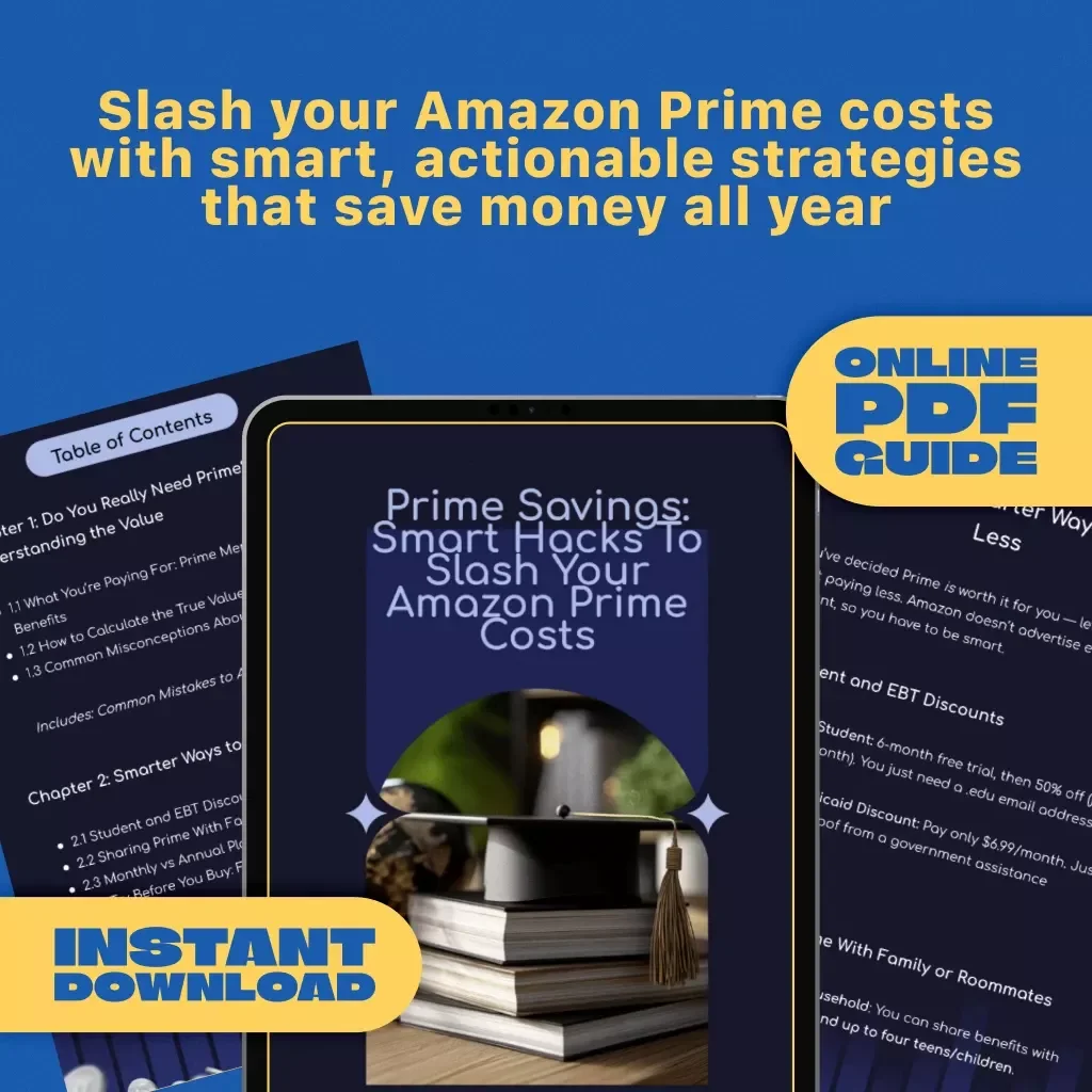 Prime Savings: Smart Hacks to Slash Your Amazon Prime Costs | Budget-Friendly Guide to How to Save on Amazon Prime Membership | Digital Download eBook for Frugal Shoppers