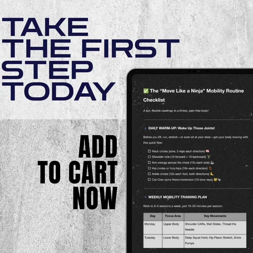 The “Move Like a Ninja” Mobility Routine Checklist | Fun Daily Mobility Workout Routine PDF | Stretching & Flexibility Digital Download