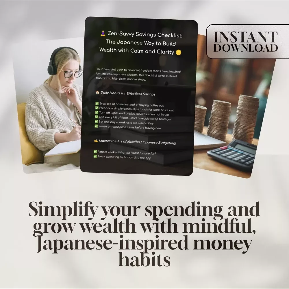 Zen-Savvy Savings Checklist: The Japanese Way to Build Wealth with Calm and Clarity | Minimalist Budgeting Guide | Japanese Way to Save Money