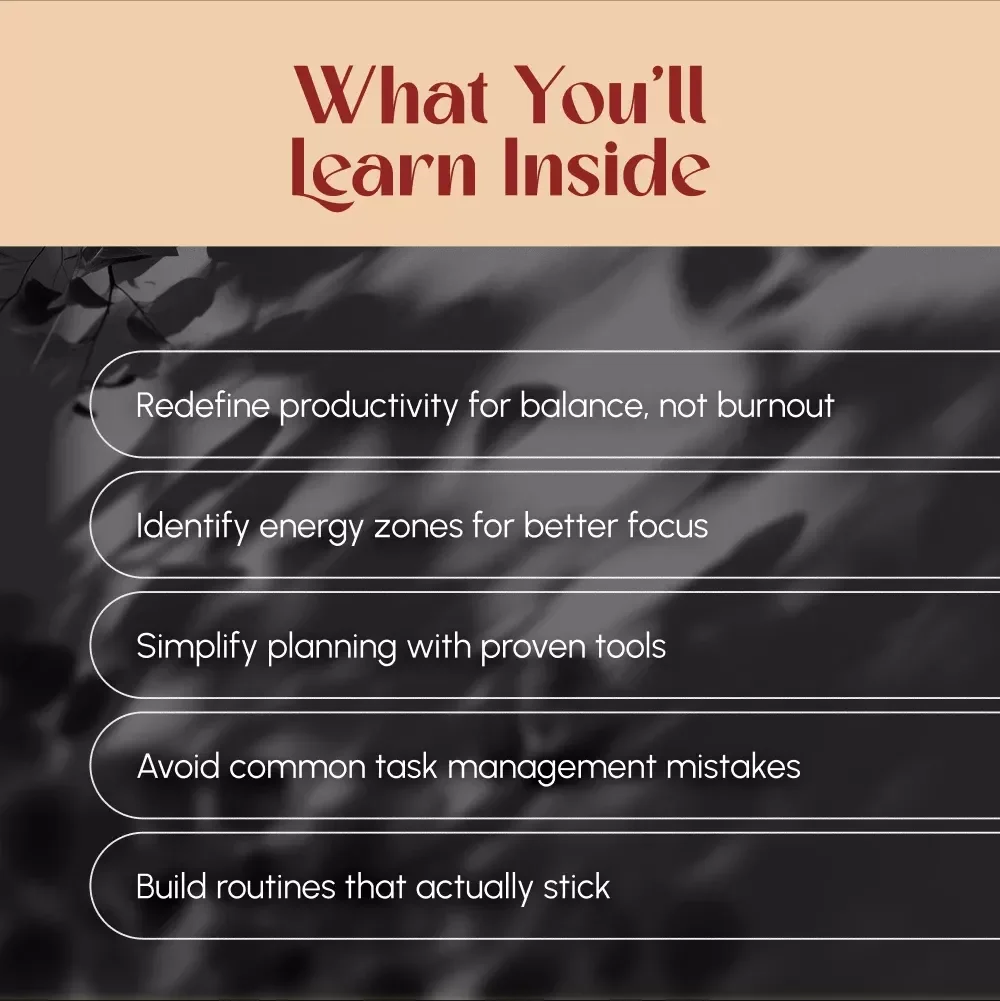Get More Done: A Friendly Guide to Boosting Your Productivity Without Burning Out | Digital eBook Guide for How Be More Productive, Time Management & Burnout-Free Focus
