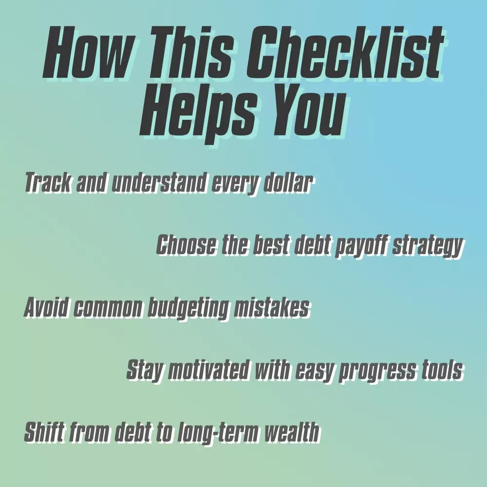 Debt-Busting Budget Checklist: Your Step-by-Step Action Plan | How to Create a Budget to Pay Off Debt | Printable Financial Planner | Digital Download