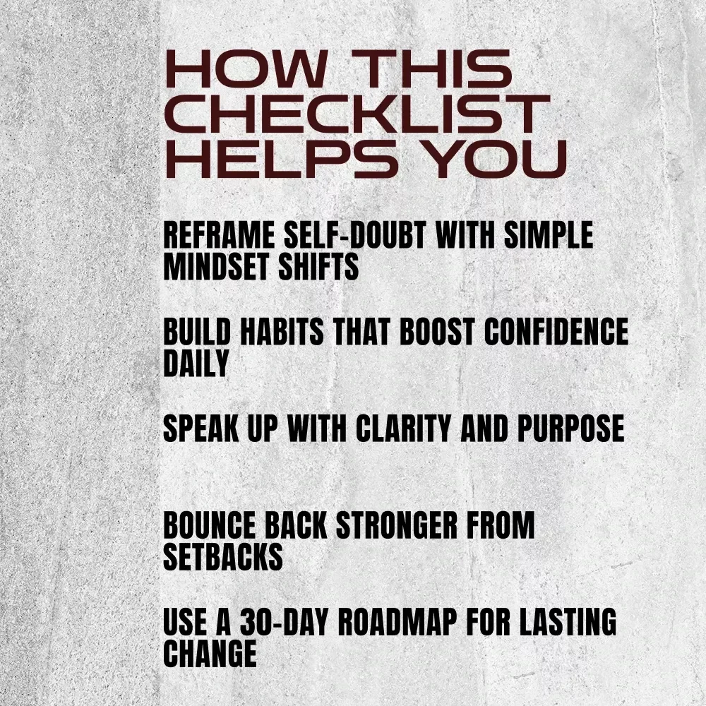 The Unshakable Confidence Checklist: Your Daily Steps to Feeling Bold and Ready | Digital Download for How to Build Confidence | Self-Growth Checklist